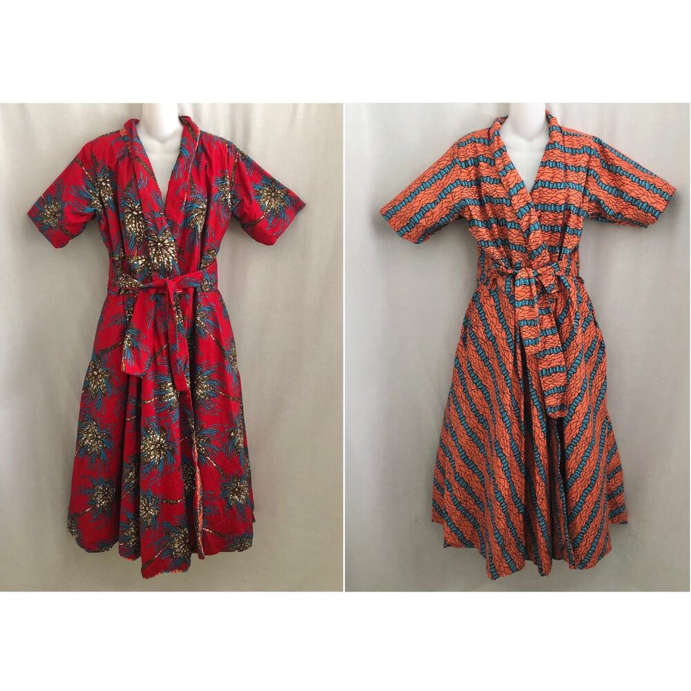 African Bohemian Artsy Cotton Reversible Maxi Wrap Jacket